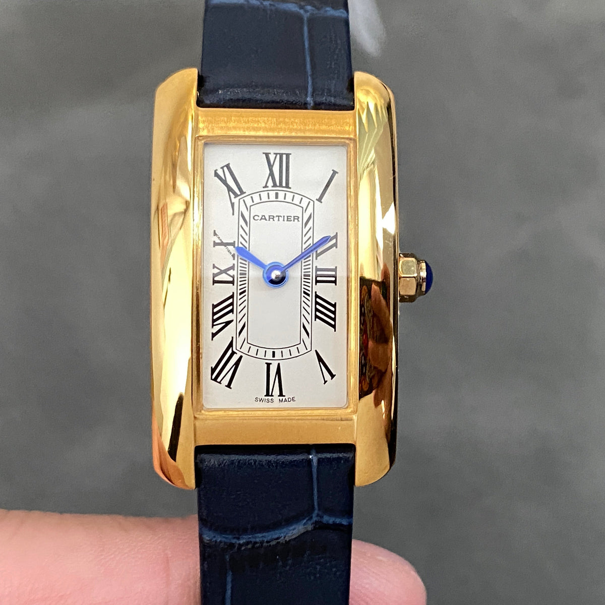 Tank Americane 20mm Gold Case Black Leather StrapCARTI WATCH