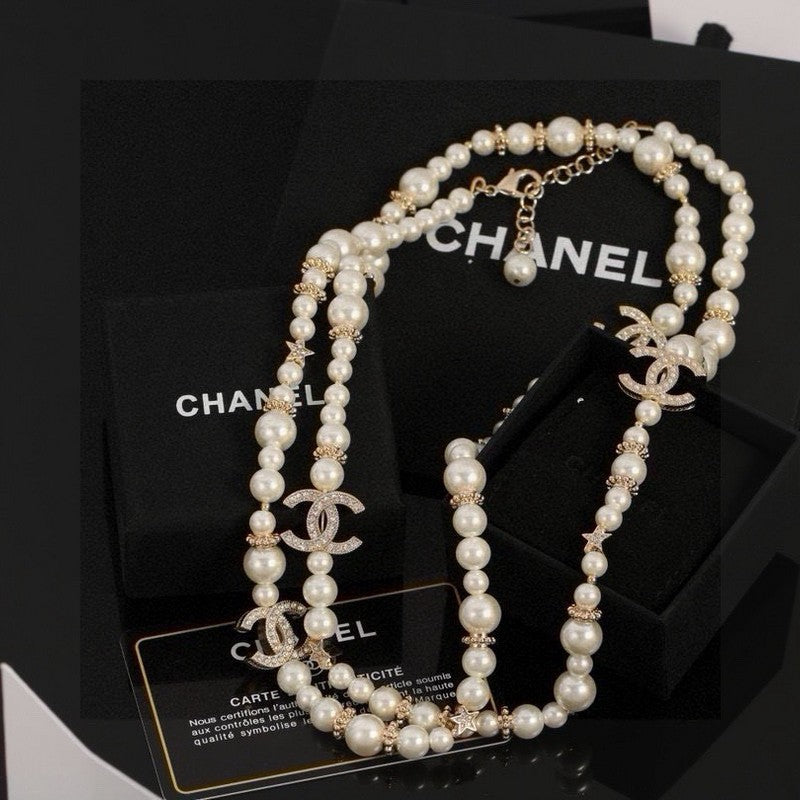 18K  CC1 26C Long Pearl Necklace