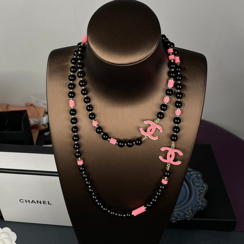 18K  CC1 24B Black Pearls Necklace
