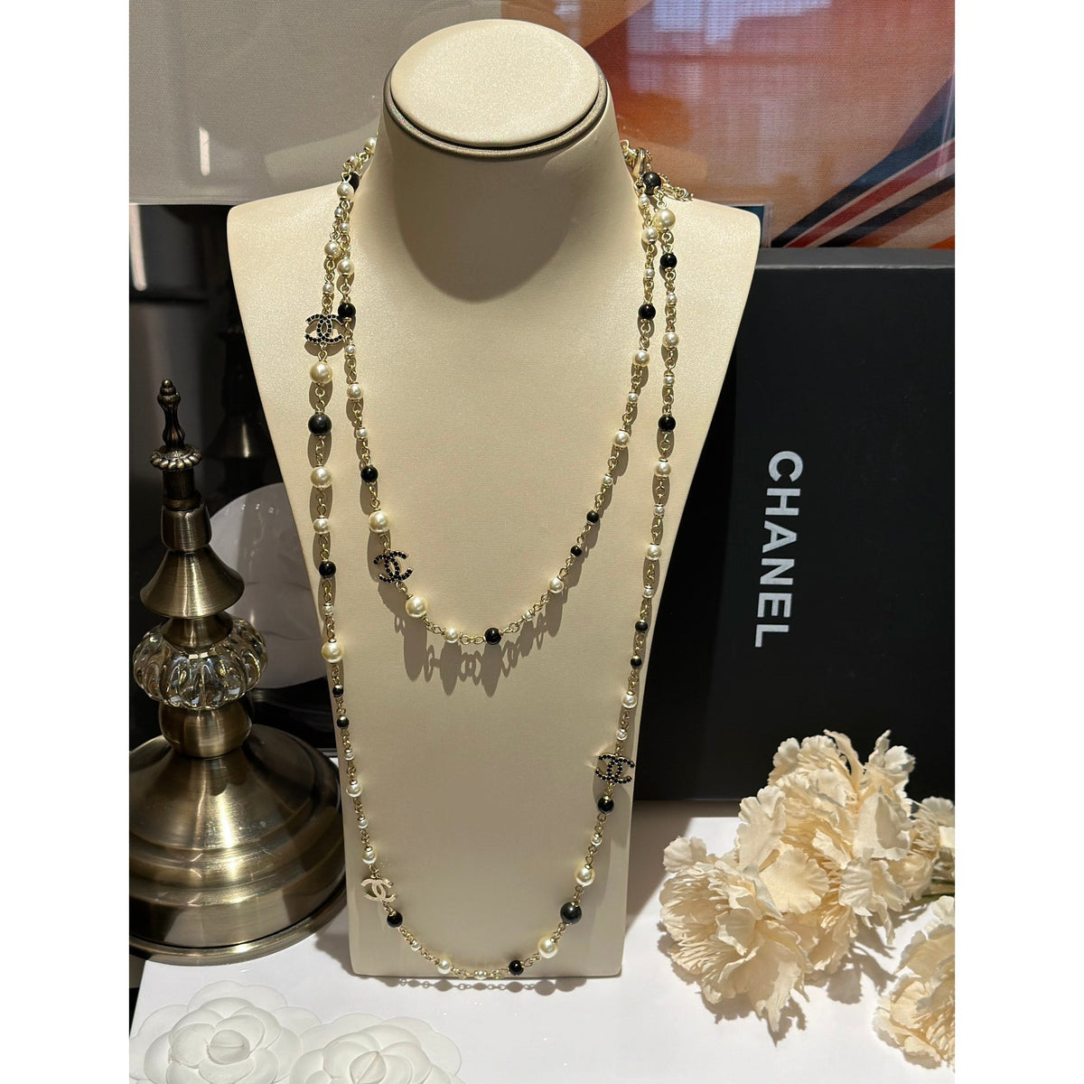 18K  CC1 24S Long Pearls Necklace