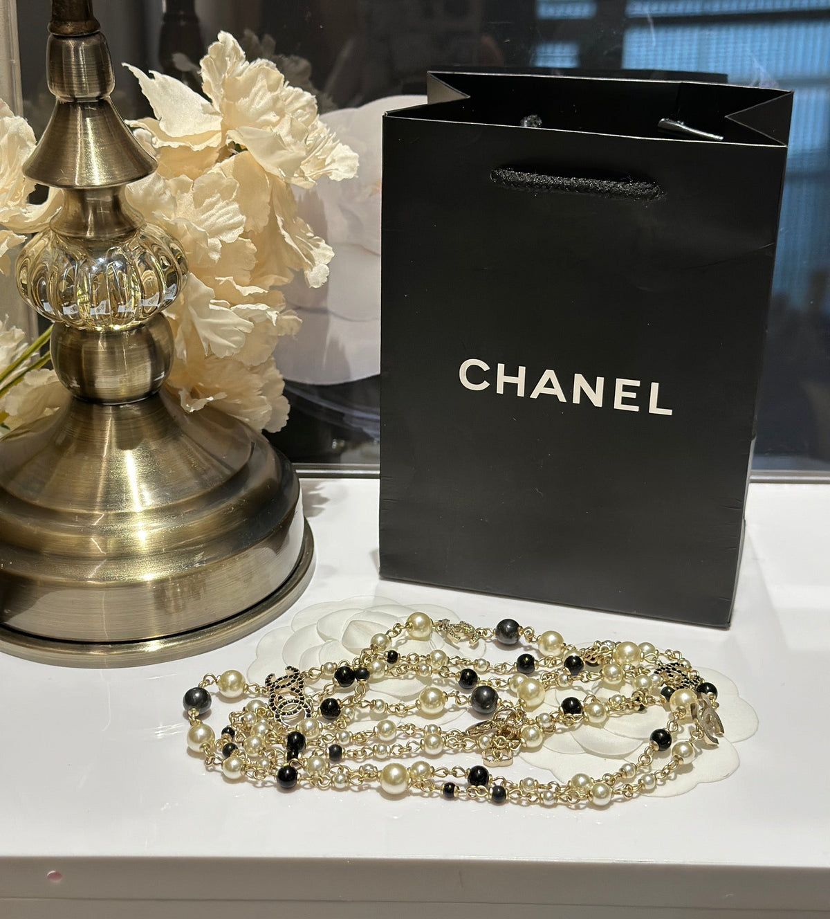 18K  CC1 24S Long Pearls Necklace