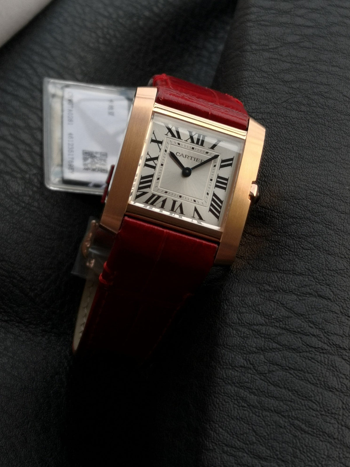 Tank Francaise Pink Gold Case Red Leather StrapCARTI WATCH