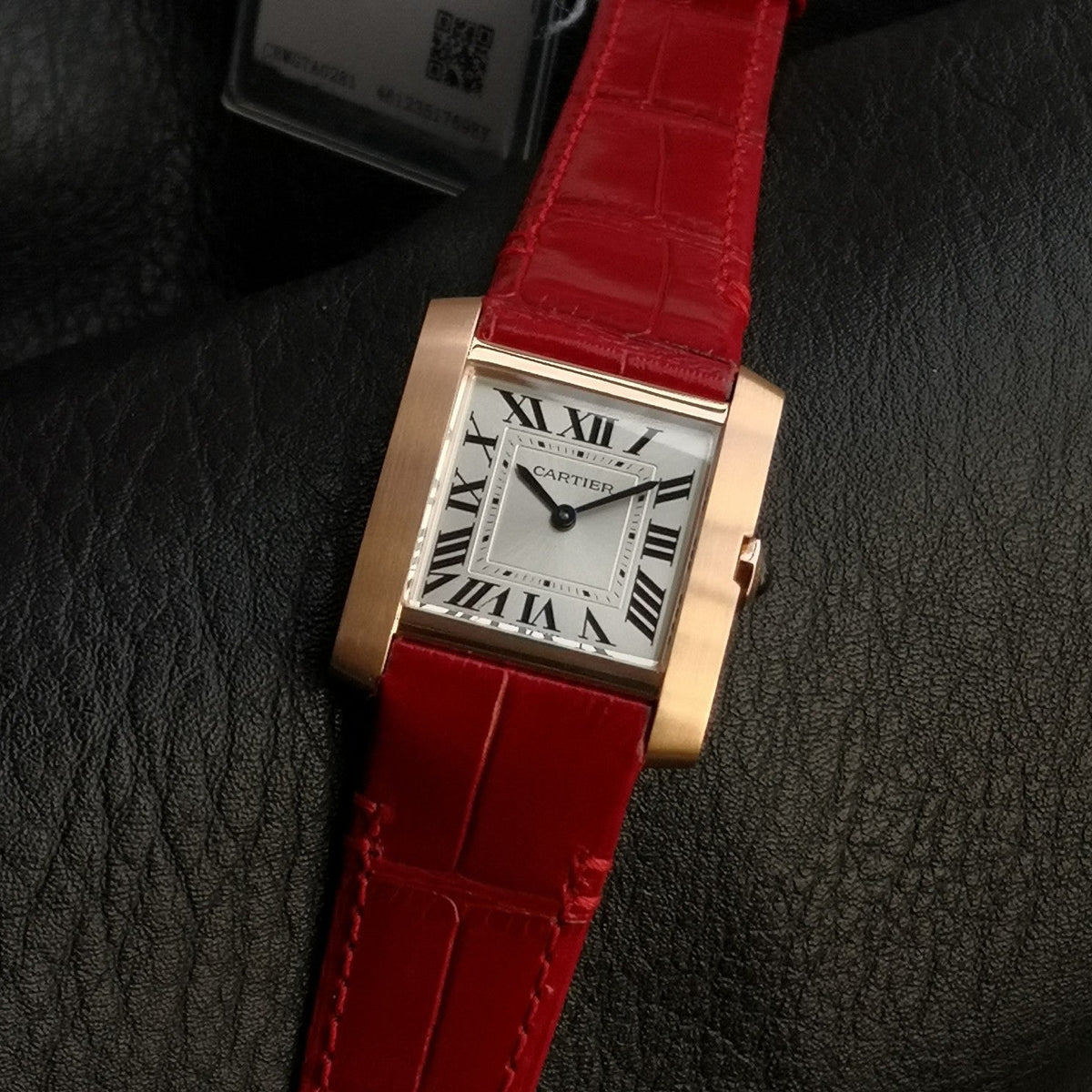Tank Francaise Pink Gold Case Red Leather StrapCARTI WATCH