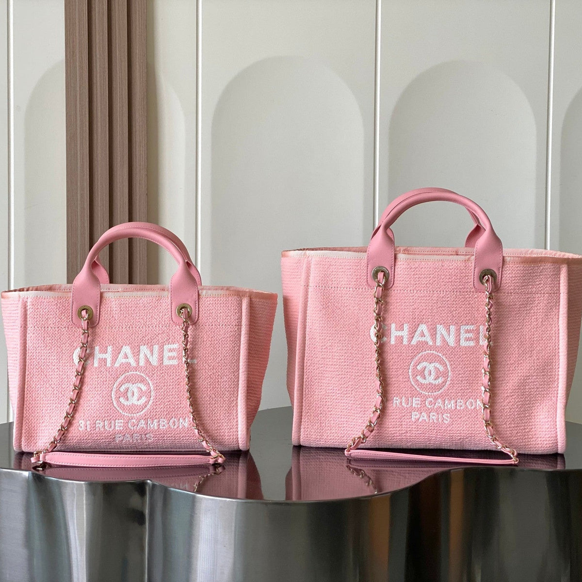CC BAG  2026 Deauville Bag Pink Canvas