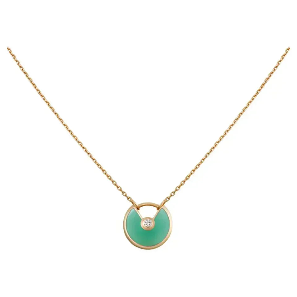 CCjewelry AMULETTE GOLD MALACHITE NECKLACE
