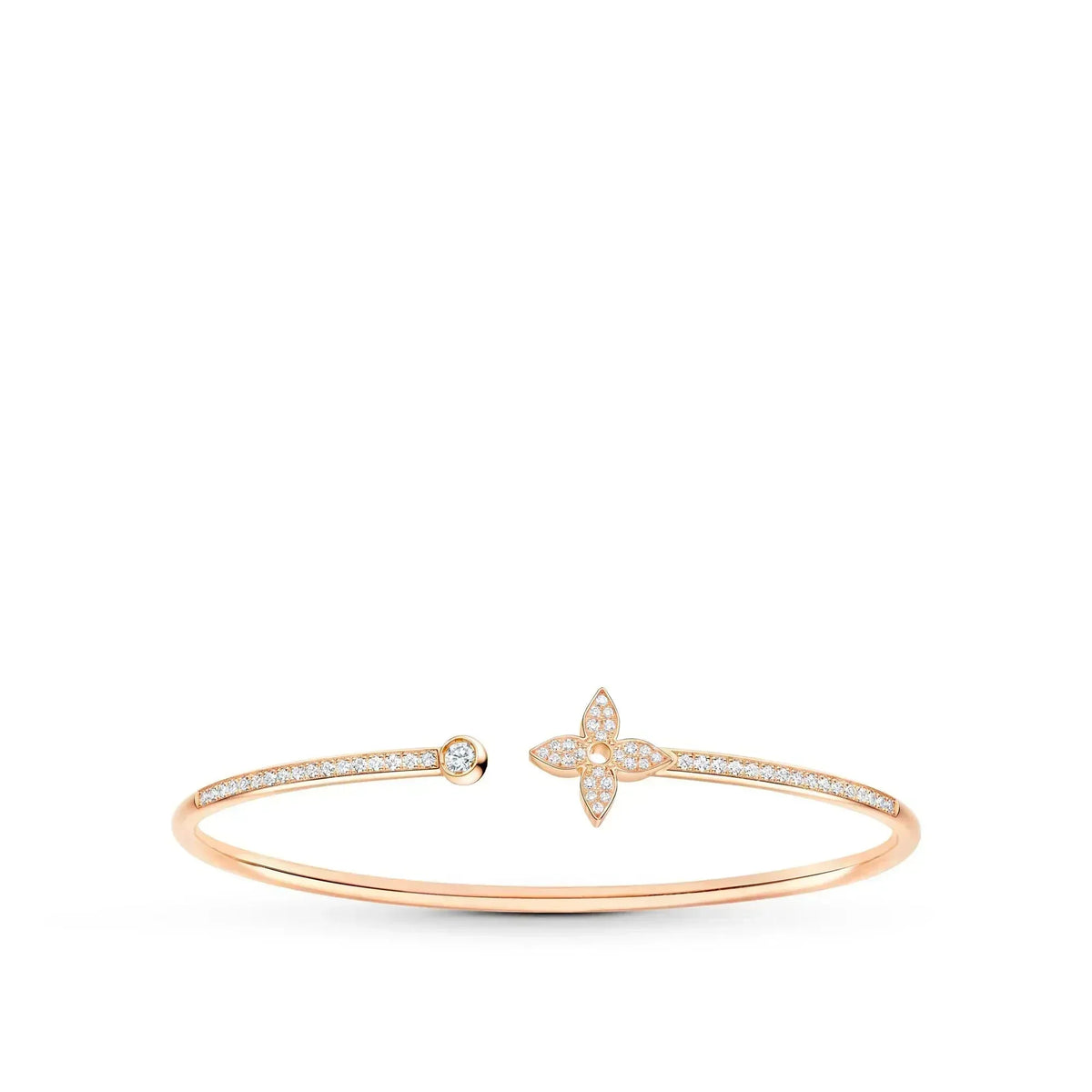 CCjewelry IDYLLE PINK GOLD OPEN BRACELET DIAMOND PAVED L.V