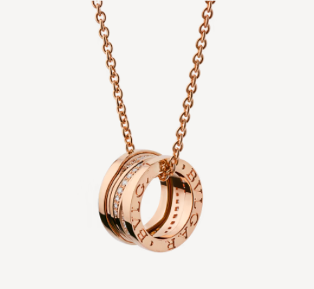 [BV JEWELRY]ZERO 1 PINK GOLD DIAMOND NECKLACE