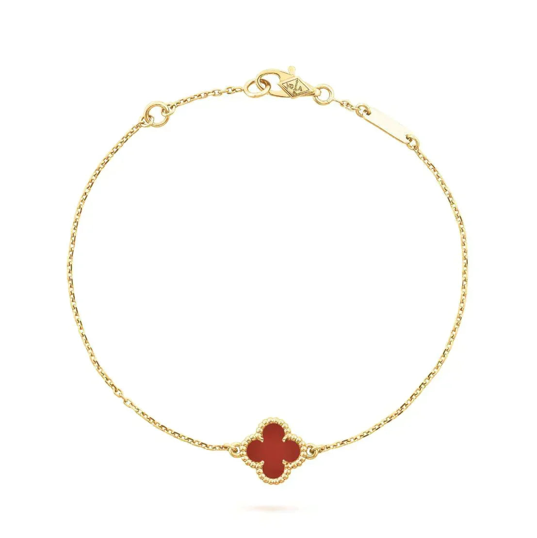 CCjewelry CLOVER  CARNELIAN SINGLE FLOWER BRACELET