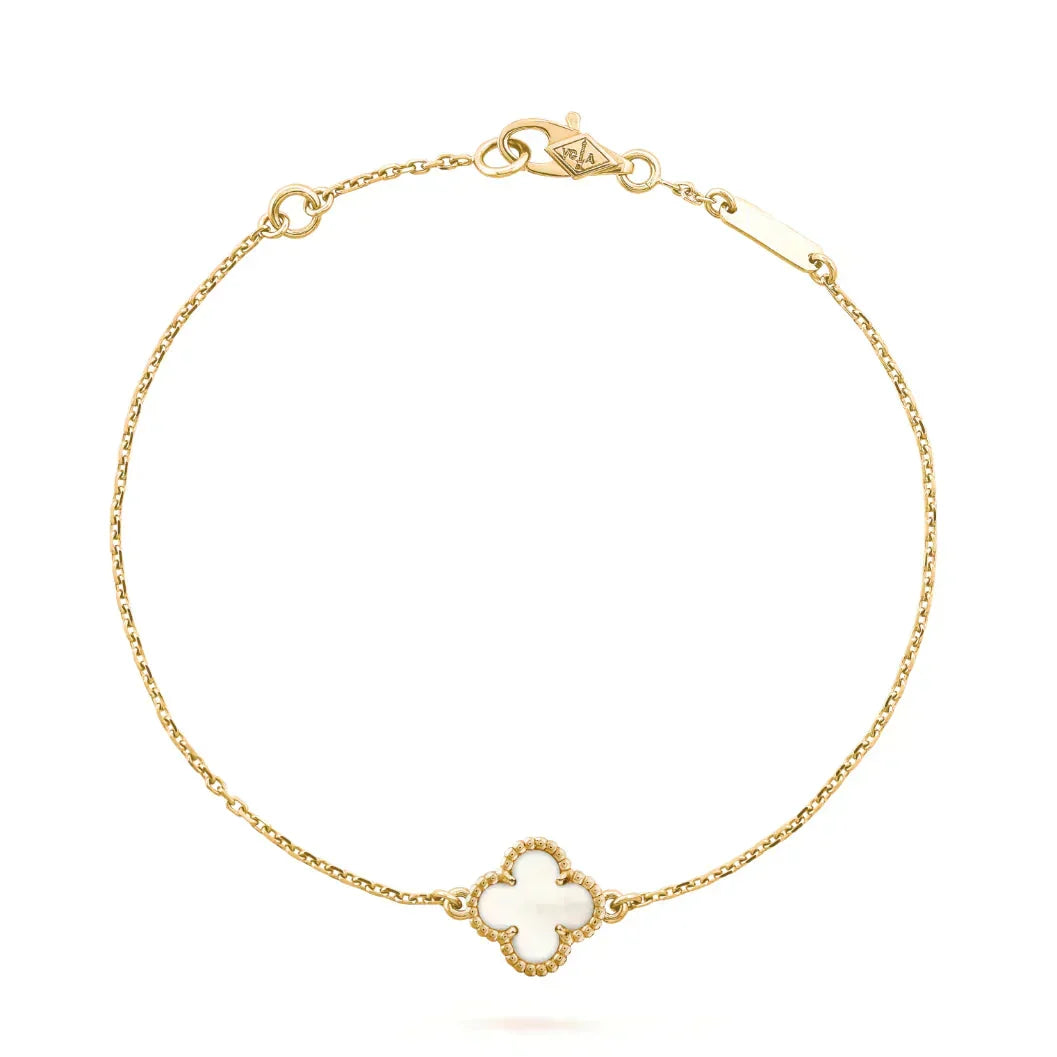 CCjewelry CLOVER WHITE MOP SINGLE FLOWER BRACELET