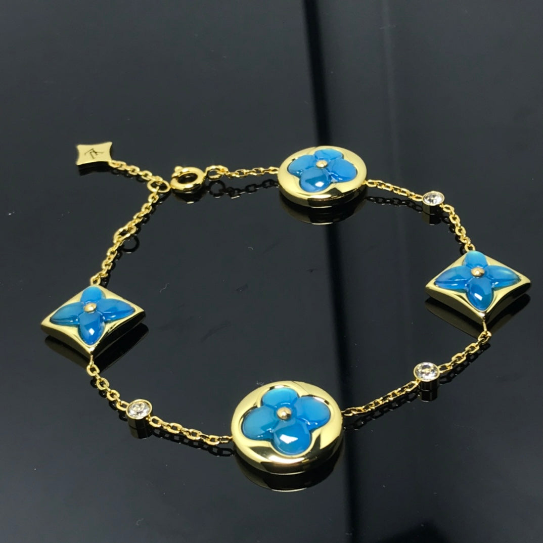 CCjewelry STAR AND SUN 4 MOTIF BLUE BRACELET L.V