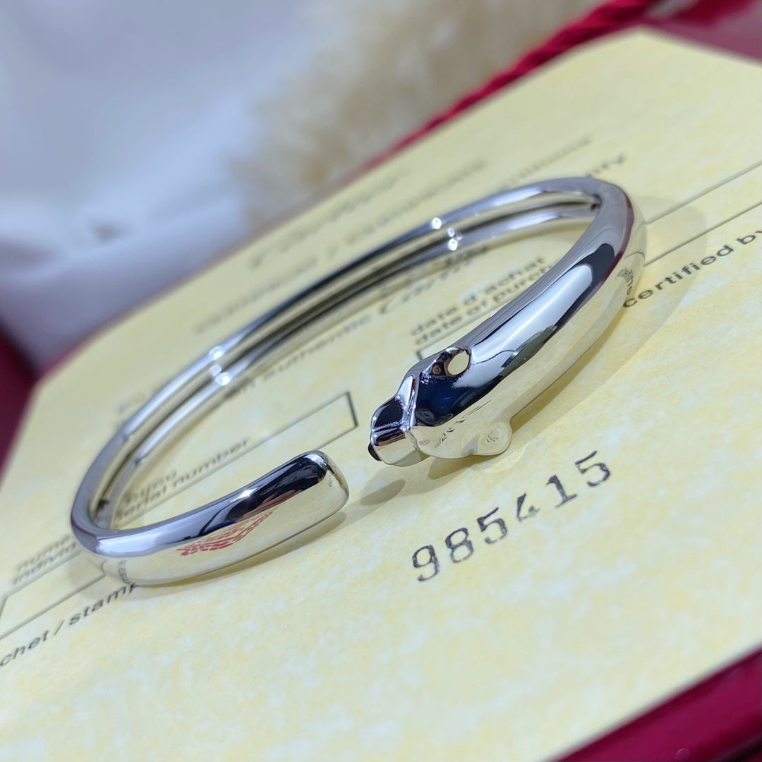 {💎CC JEWELRY}  PANTHERE SILVER OPEN BRACELET，925 Sterling Silver