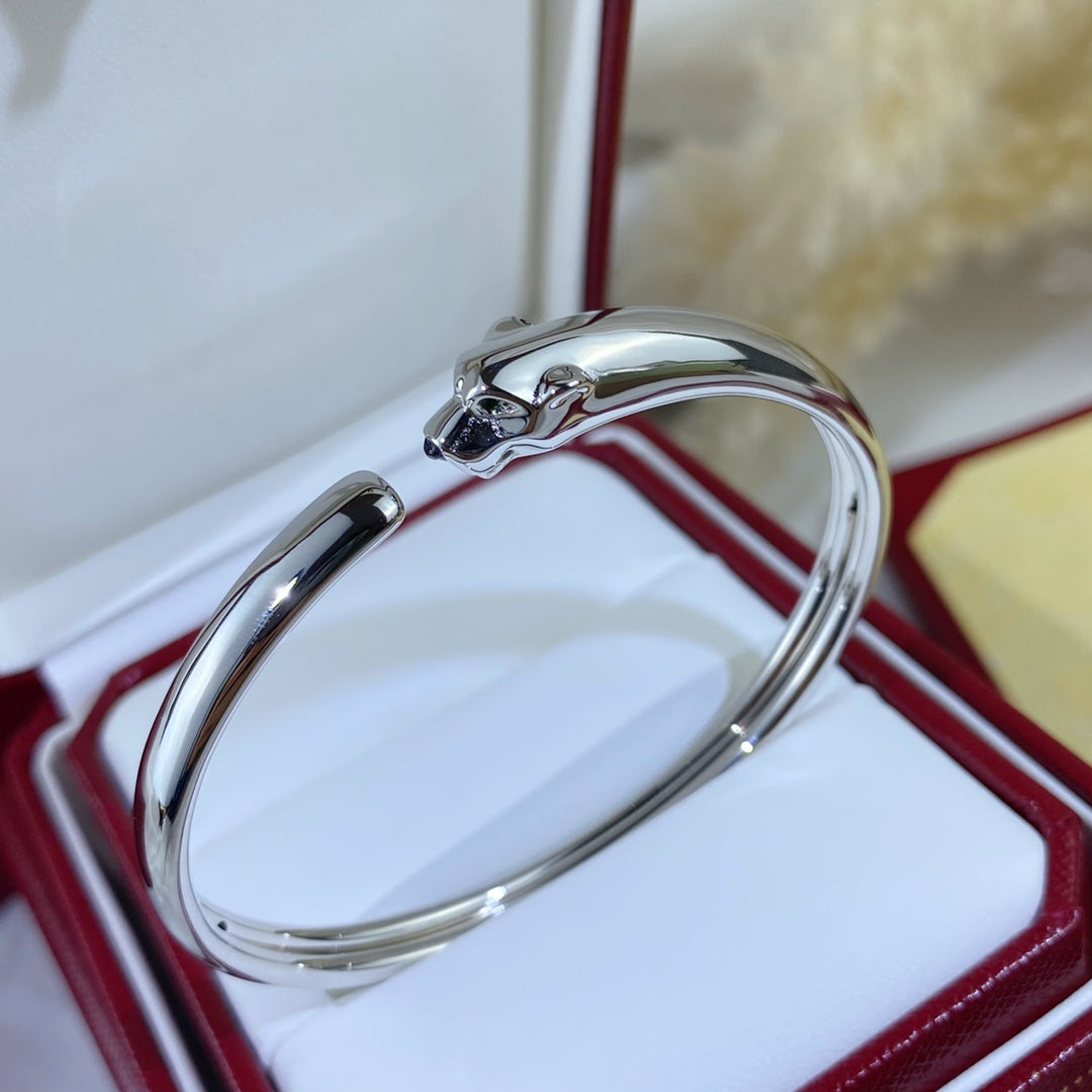 {💎CC JEWELRY}  PANTHERE SILVER OPEN BRACELET，925 Sterling Silver