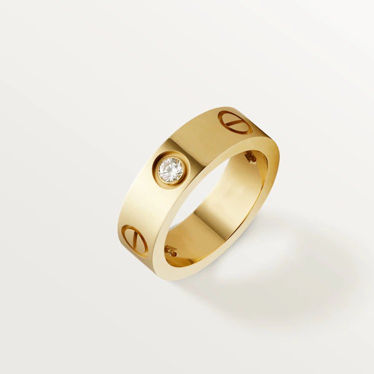 CCjewelry LOVE RING 5.5MM 3 DIAMONDS PINK GOLD