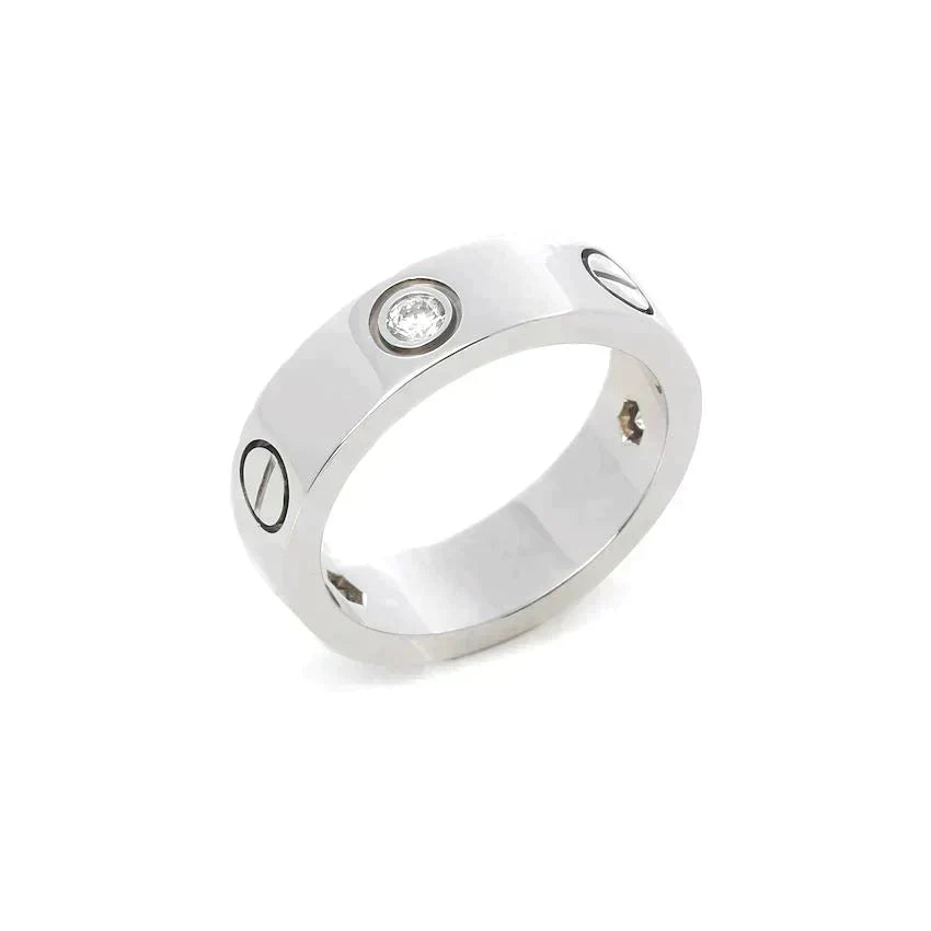 CCjewelry LOVE RING 5.5MM 3 DIAMONDS SILVER